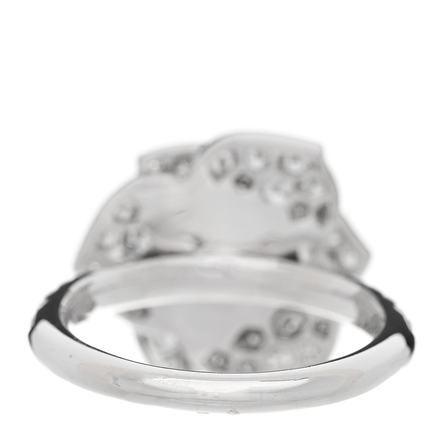 18K White Gold Diamond Rose Ring 49 4.75