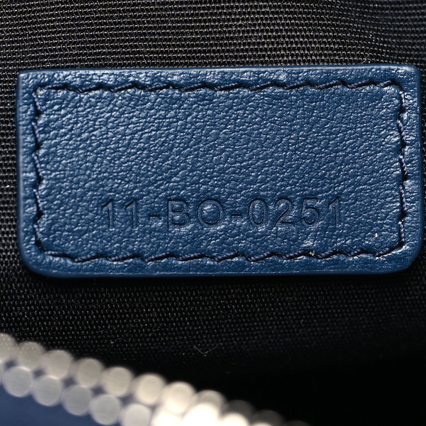 Calfskin Oblique Galaxy Perforated World Tour Messenger Pouch Blue White