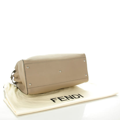 Fendi Vitello Seta Plexiglass Granite Large Peekaboo Iconic Satchel Tortora 4 of 8