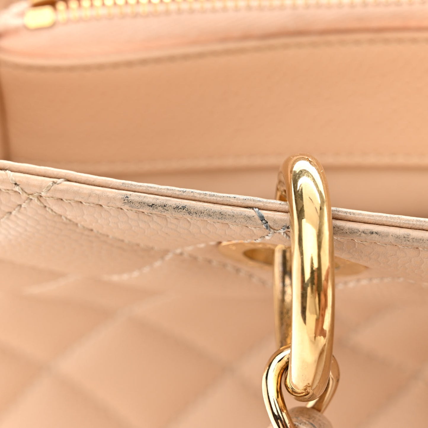 Caviar Quilted Grand Shopping Tote GST Beige Clair