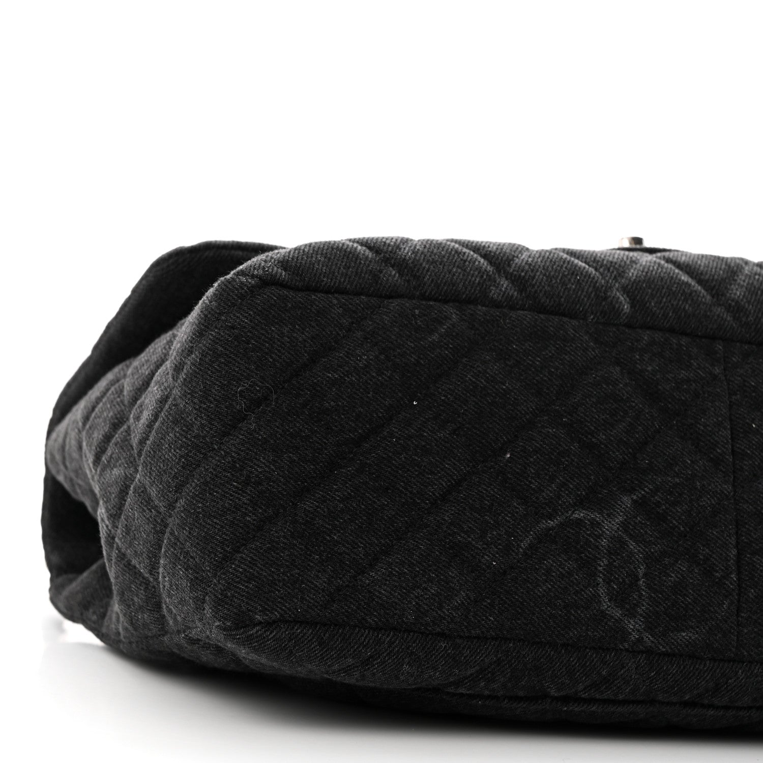 Chanel Denim Quilted CC Print Jumbo Single Flap Black 9 of 10