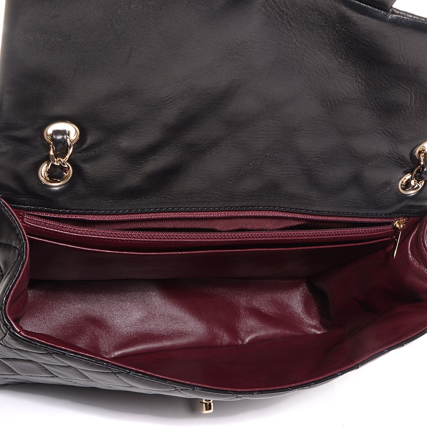 Lambskin Quilted Maxi Single Flap Black