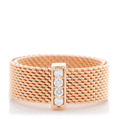 Tiffany 18K Rose Gold 4 Diamond Somerset Ring 5.5 1 of 5