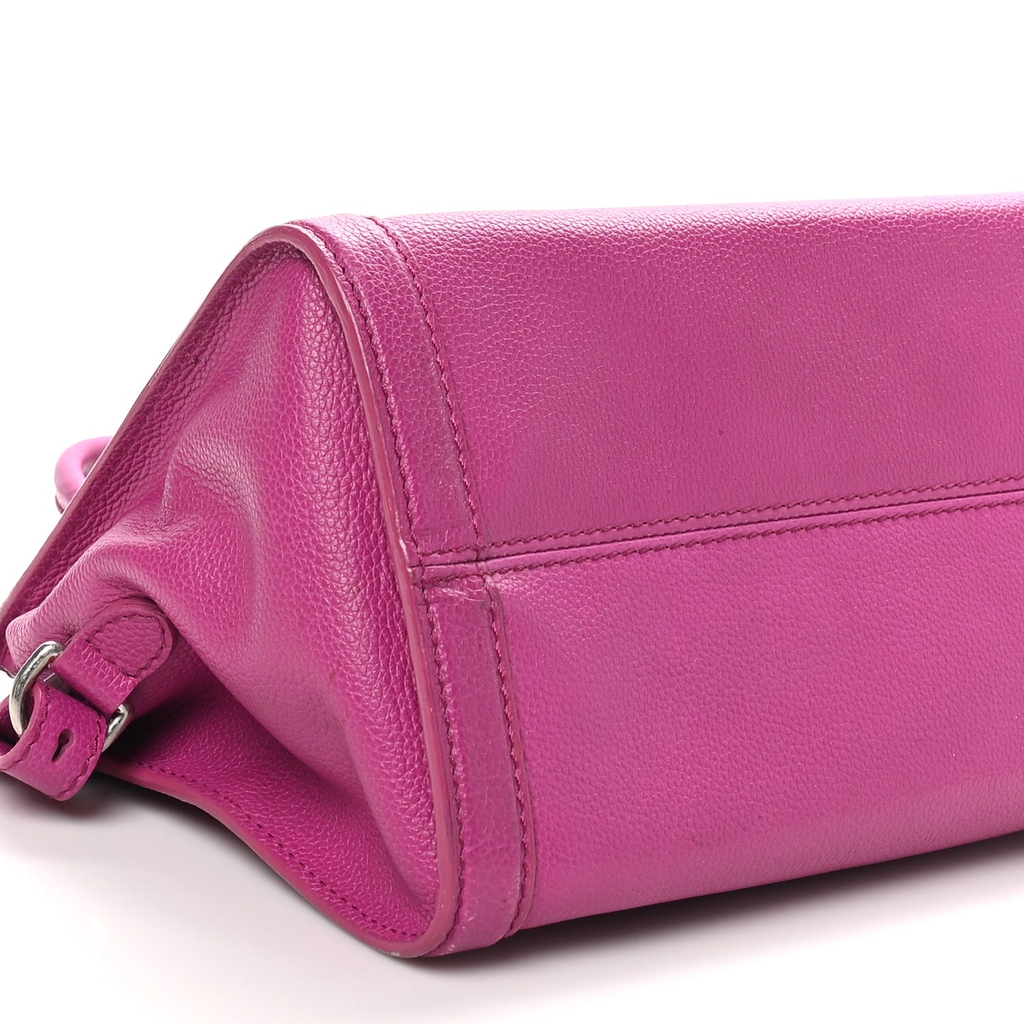 Pebbled Calfskin Small Skull Padlock Zip Around Tote Bouganville