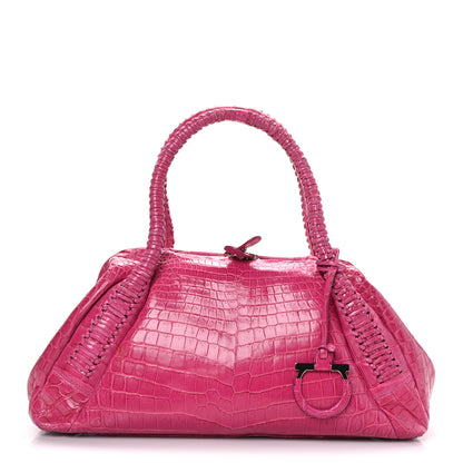 Salvatore Ferragamo Crocodile Shoulder Bag Pink 1 of 8