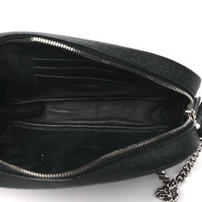 Saint Laurent Grain De Poudre Matelasse Monogram Mini Lou Camera Bag Black 5 of 10