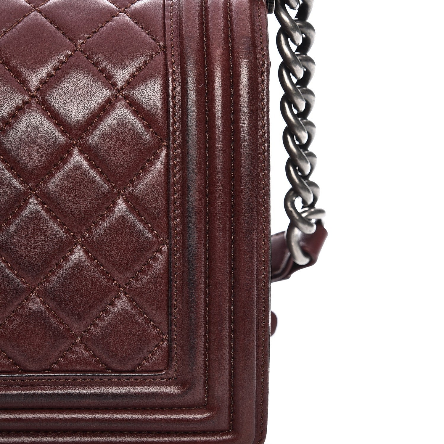Chanel Calfskin Quilted Medium Boy Flap Burgundy 9 of 14