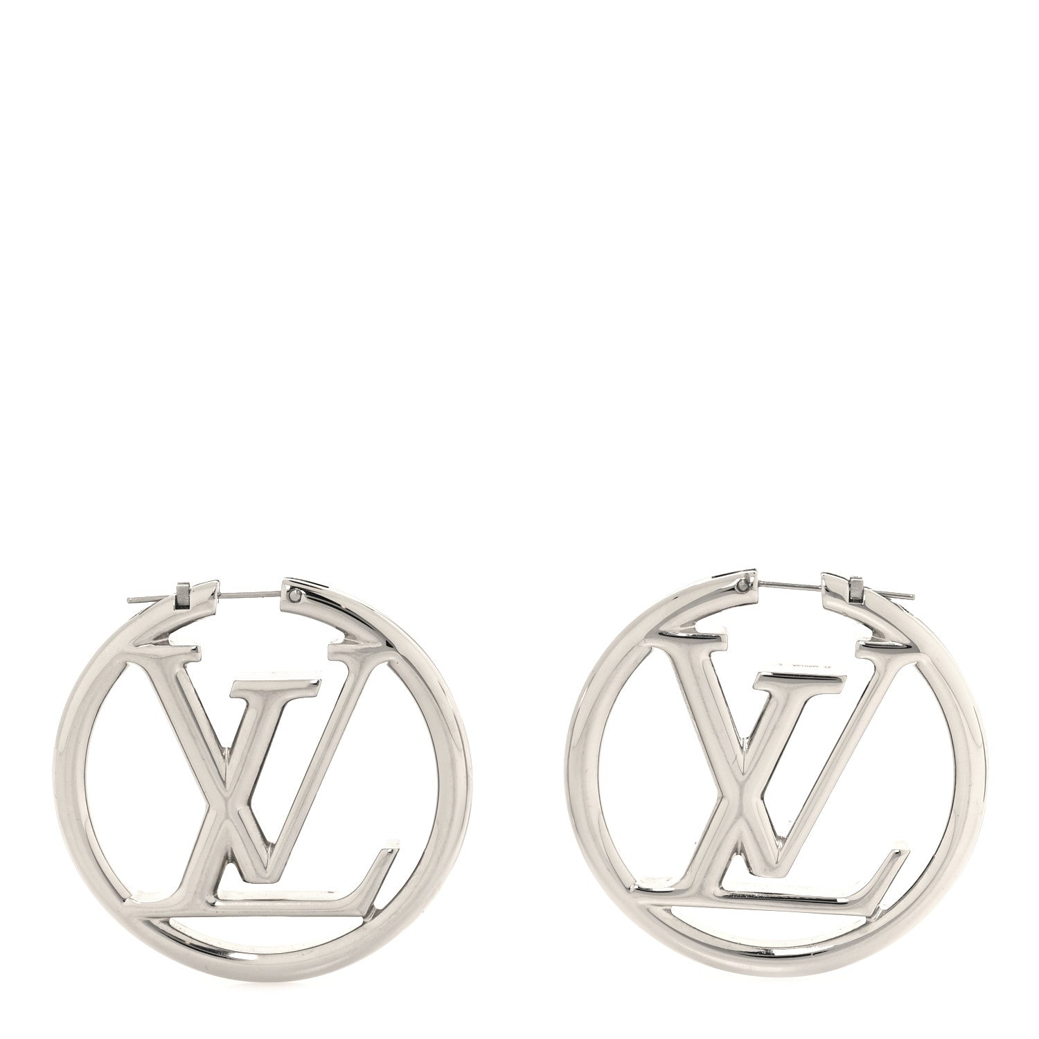 Louis Vuitton Palladium Louise Hoop Earrings Silver 1 of 5