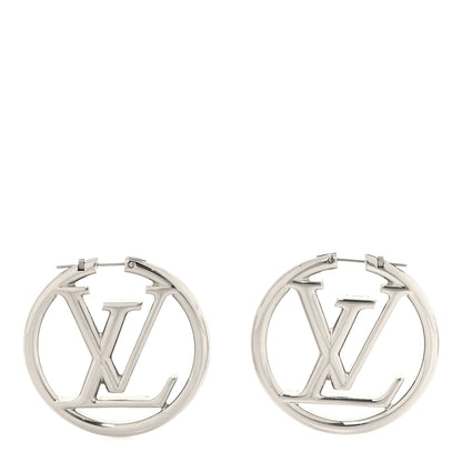 Louis Vuitton Palladium Louise Hoop Earrings Silver 1 of 5