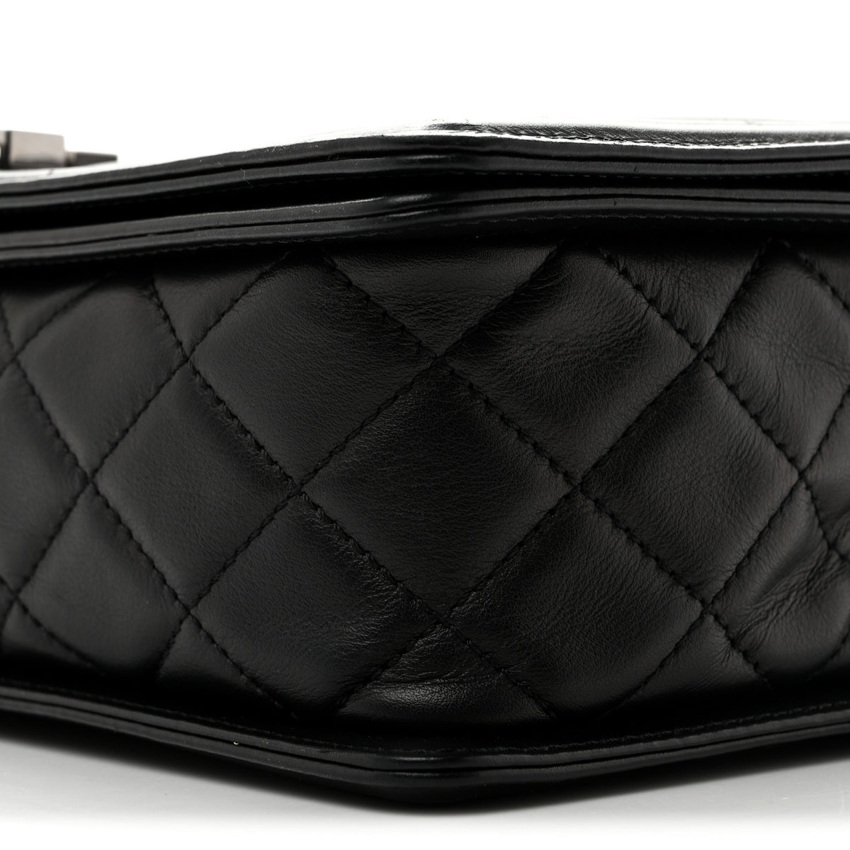 Chanel Calfskin Chevron Quilted  New Medium Boy Flap Black 10 of 12