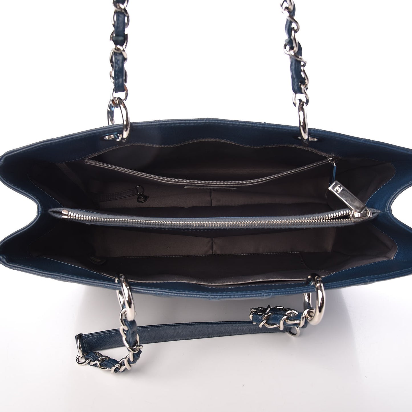 Caviar Quilted Grand Shopping Tote GST Dark Blue