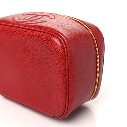 Chanel Caviar Vanity Cosmetic Case Red 11 of 11
