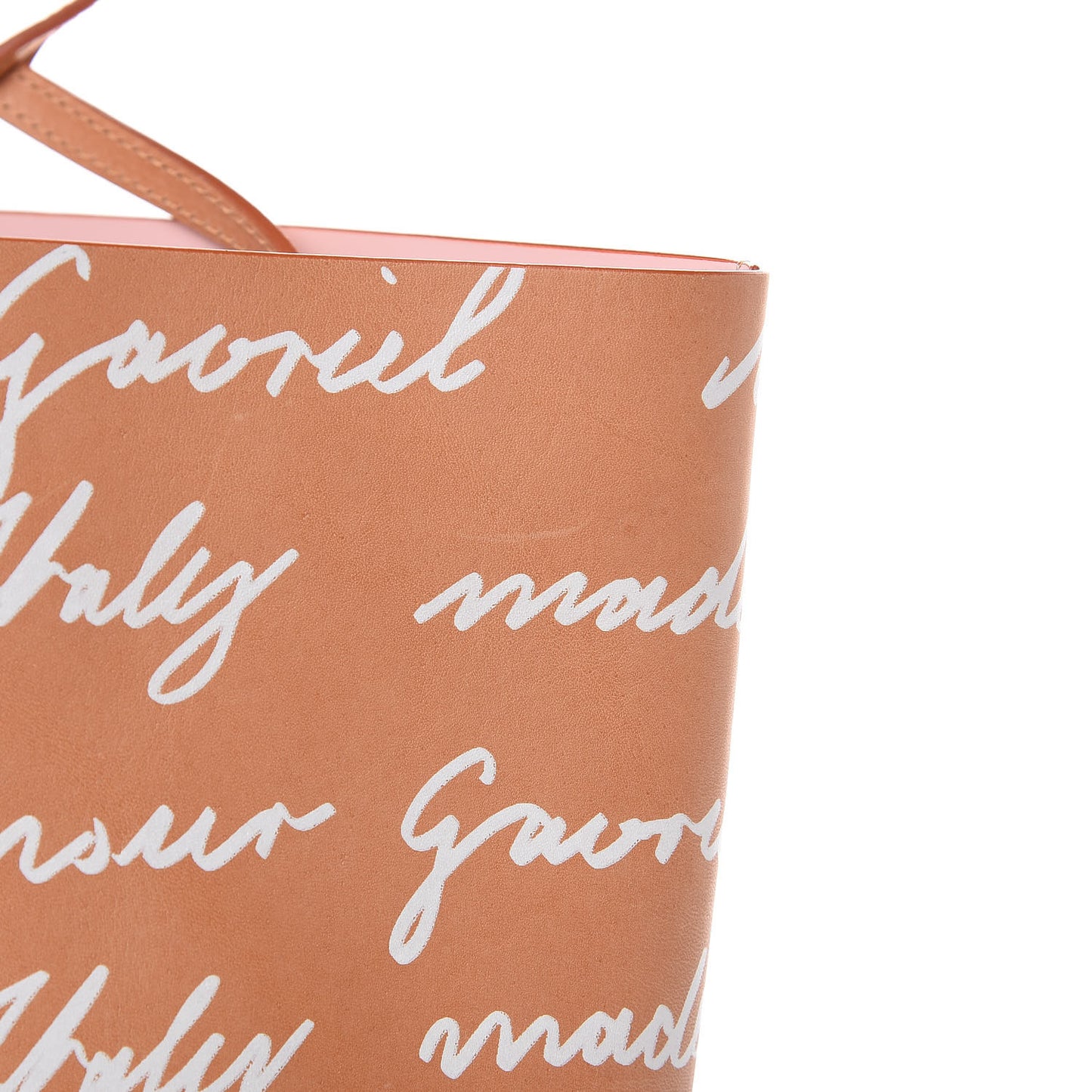 Calfskin Small Logo Shopping Tote Cammello