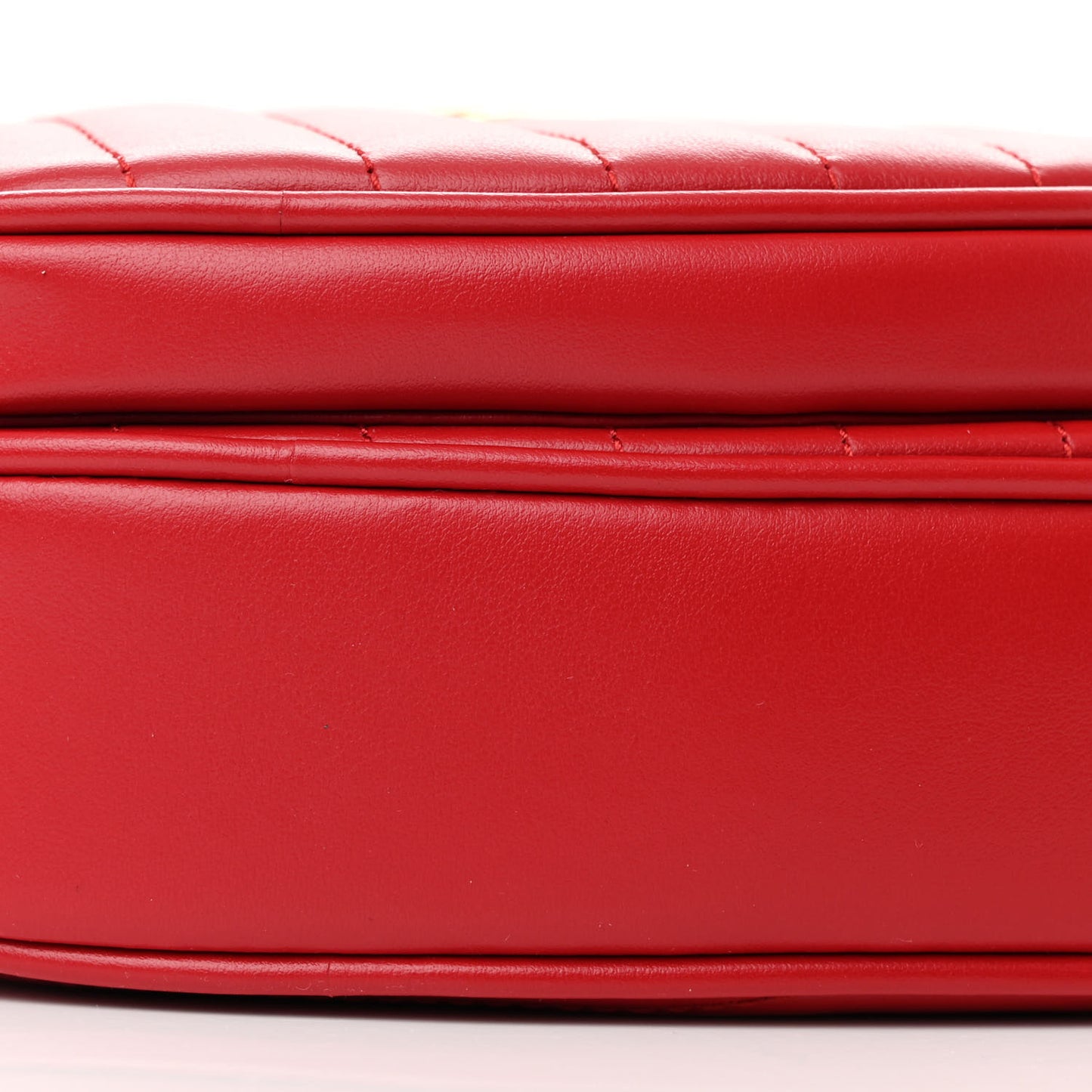 Calfskin Matelasse Diagonal Mini Interlocking G Heart Shoulder Bag Hibiscus Red