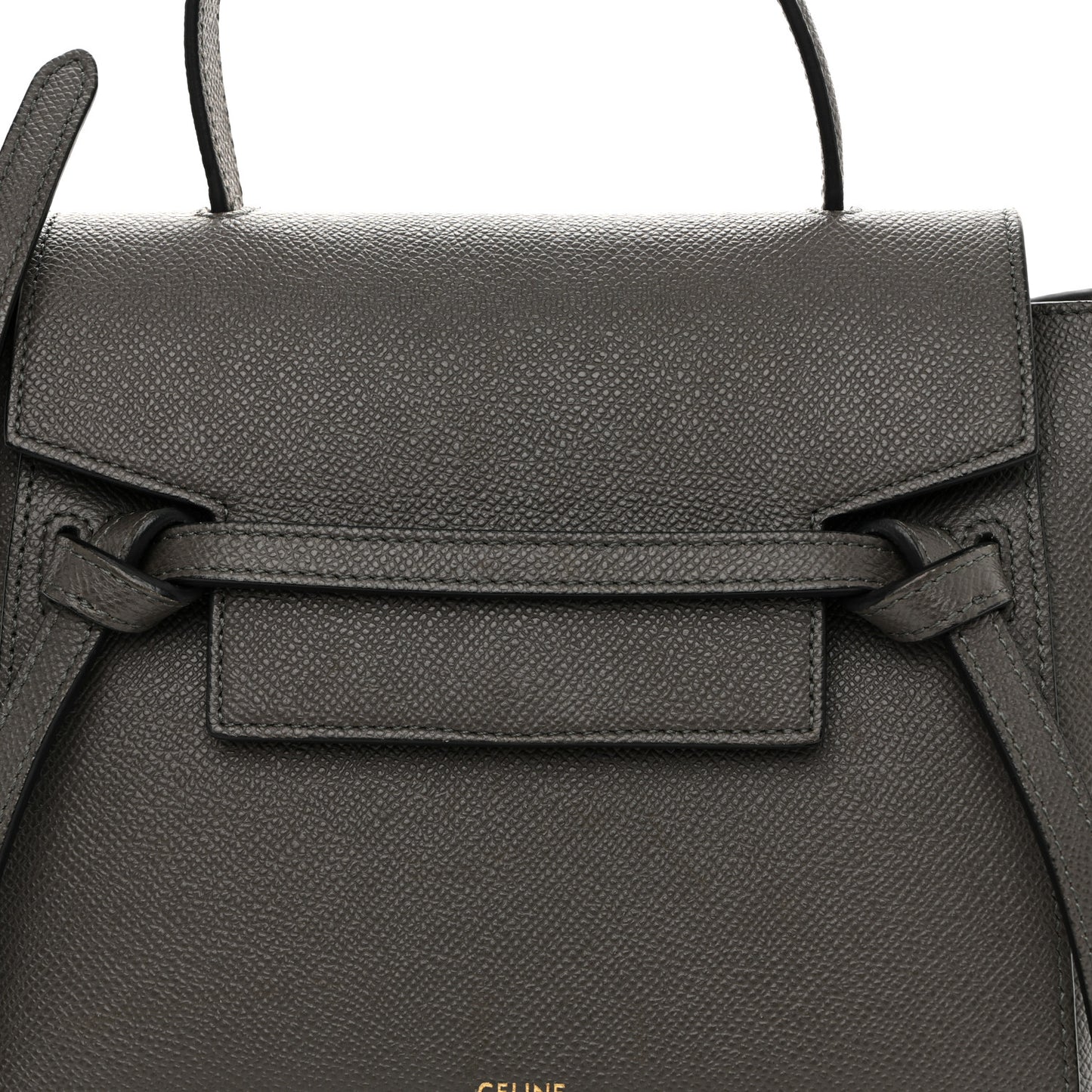 Grained Calfskin Nano Belt Bag Grey