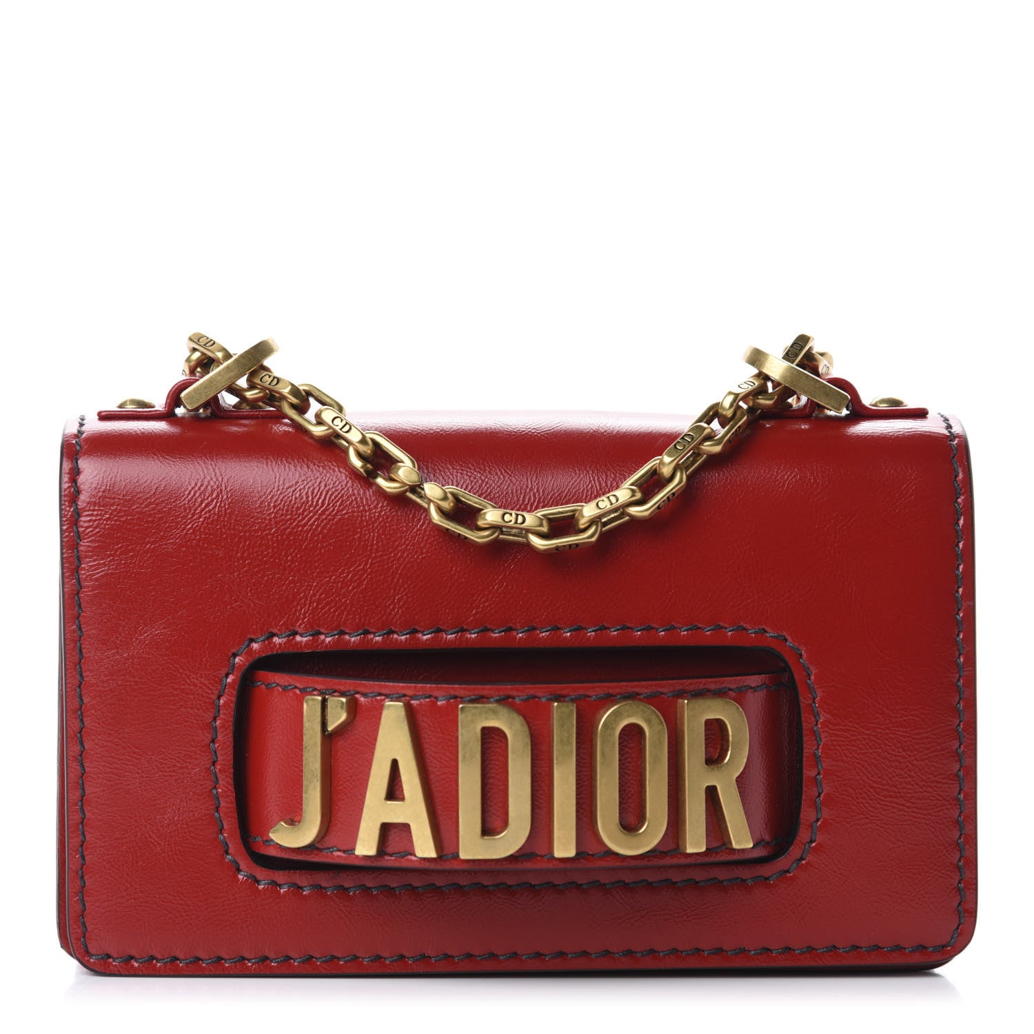 Christian Dior Calfskin Mini J'Adior Chain Flap Bag Spicy Red 1 of 9