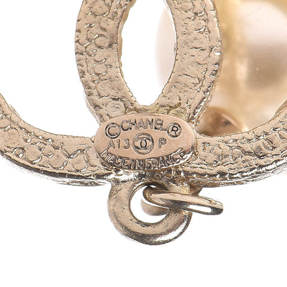 Chanel Crystal Pearl CC Drop Earrings Gold 4 of 4
