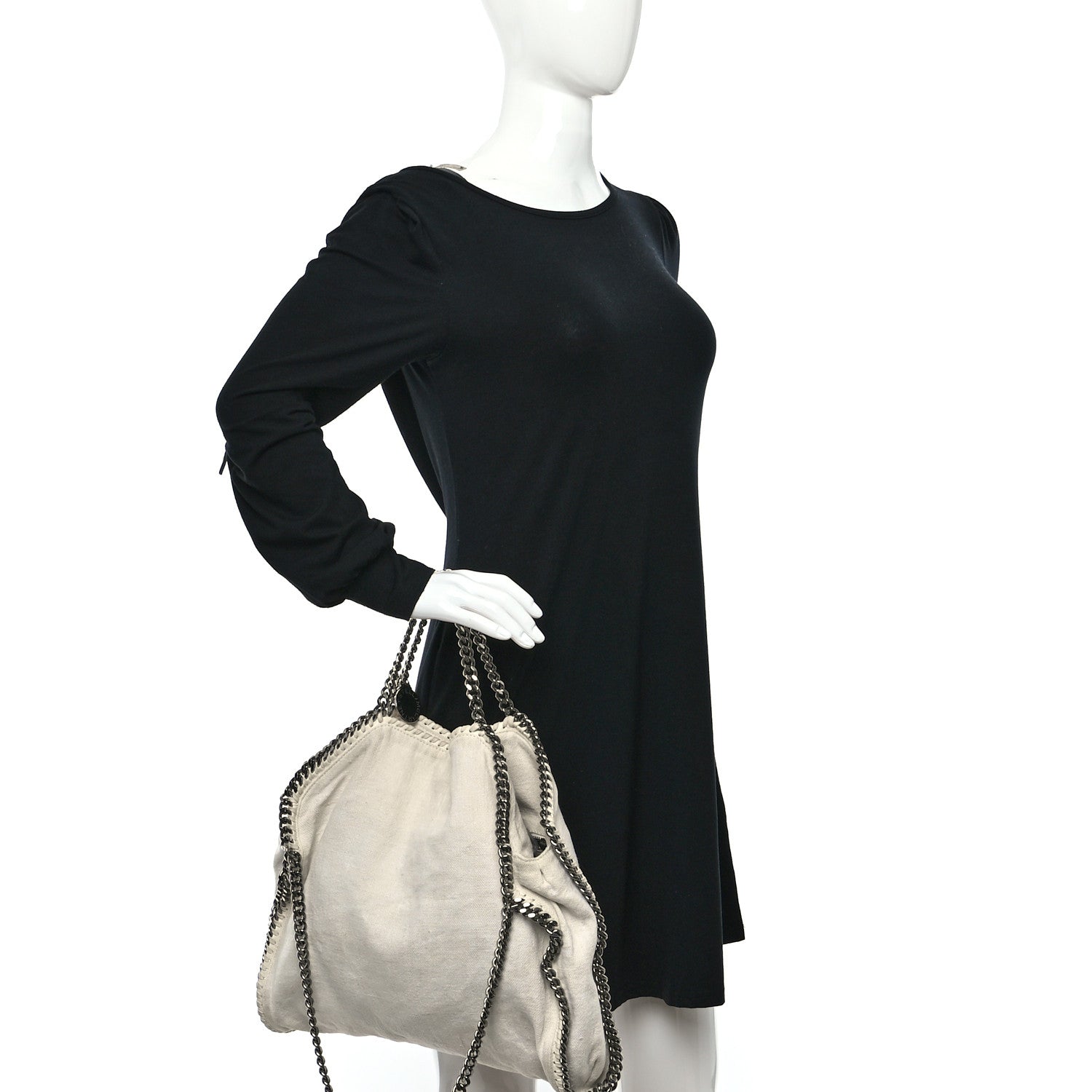 Stella McCartney Linen Falabella Fold Over Tote Pure White 2 of 11