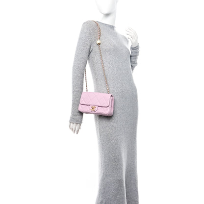 Chanel Lambskin Quilted Pearl Small Flap Lilac 2 of 11