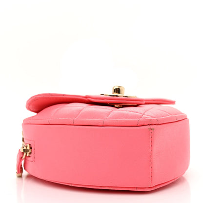 Chanel Lambskin Quilted CC In Love Heart Clutch With Chain Pink 4 of 11