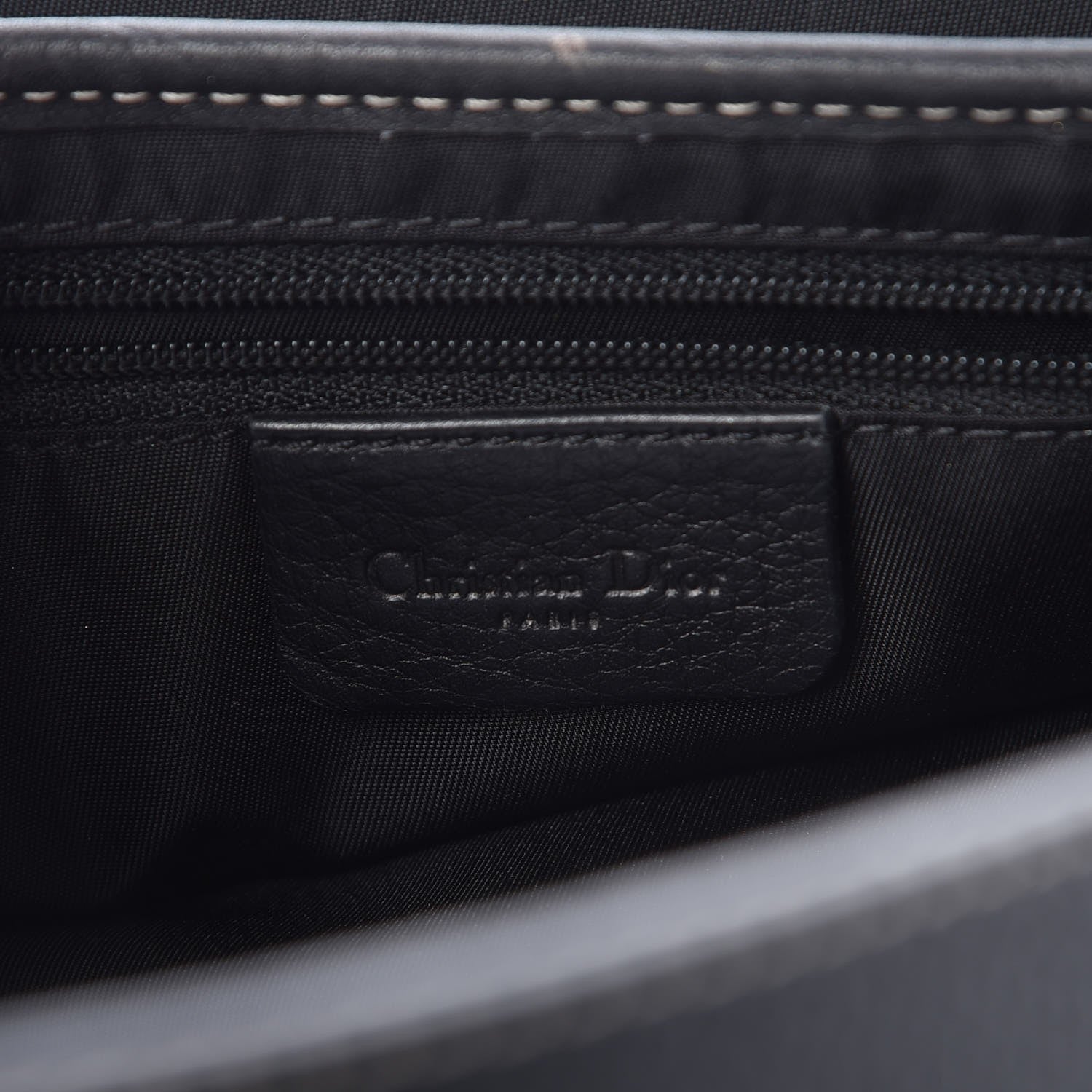 Christian Dior Calfskin Saddle Bag Black 6 of 9