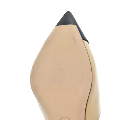 Chanel Goatskin Grosgrain Cap Toe Pearl Mule 39 Beige Black 13 of 16