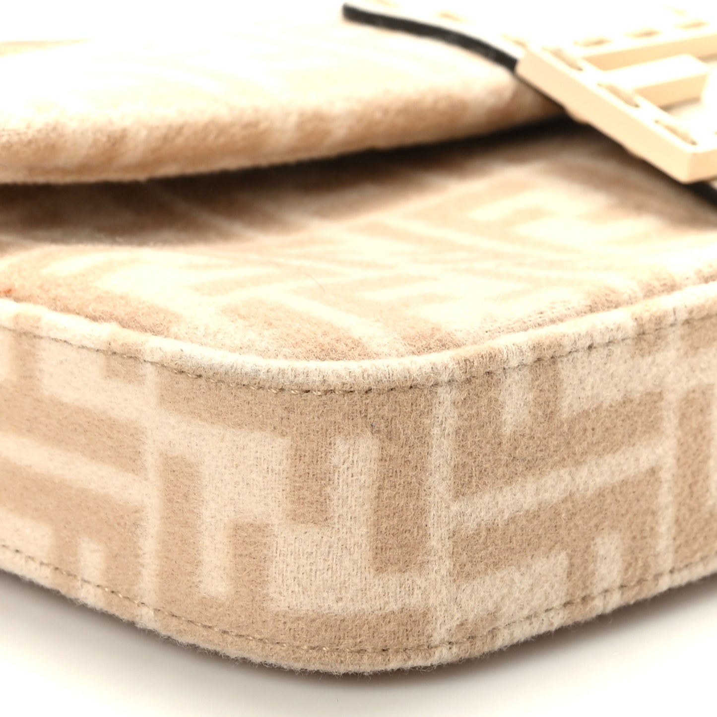 Wool Cuoio Romano Selleria FF 1974 Baguette 1997 Beige Cammello Camelia
