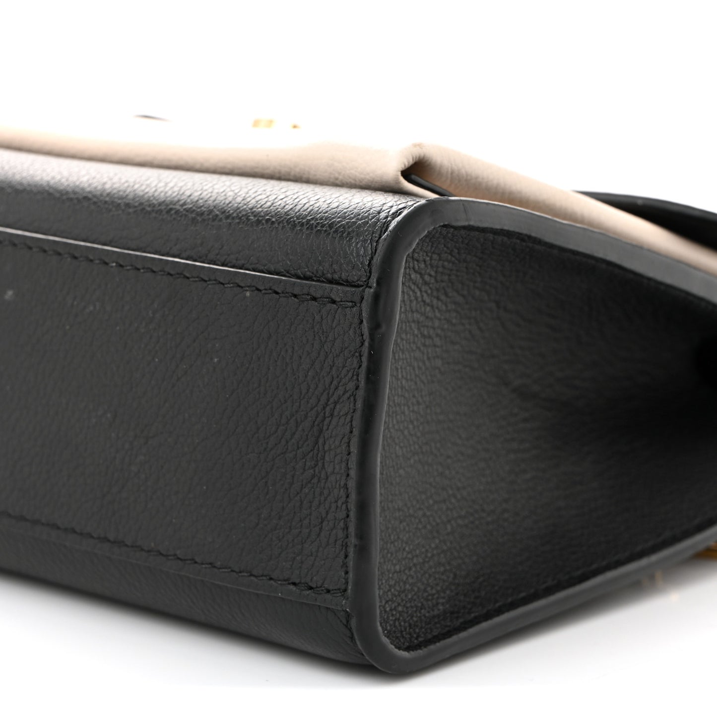 Soft Calfskin Mylockme Chain Bag BB Black Creme