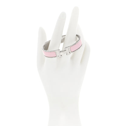 Hermes Enamel Narrow Clic Clac H Bracelet PM Rose Poudre 2 of 8