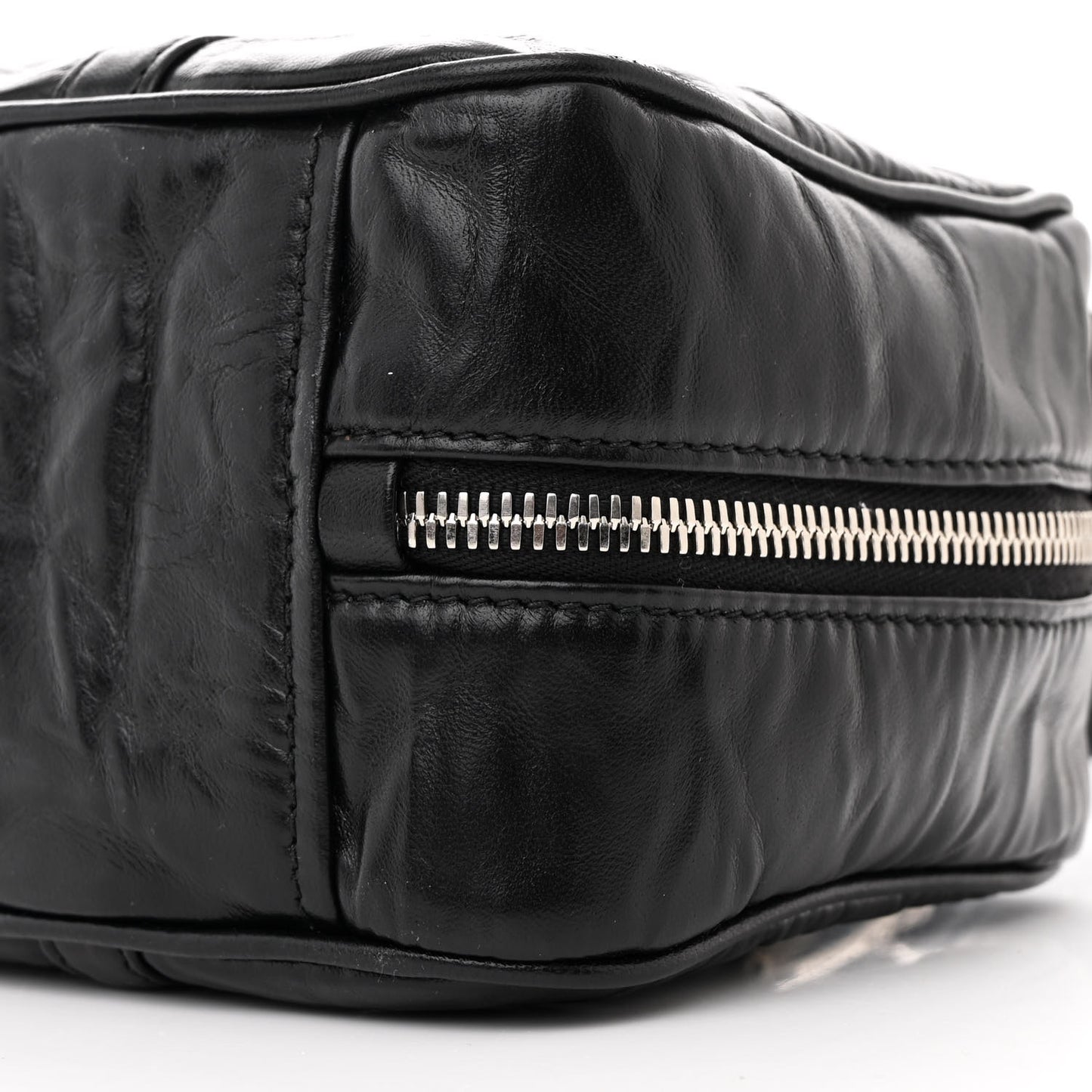 Nappa Antique Small Re-Edition 2001 Two Handle Crossbody Bag Black