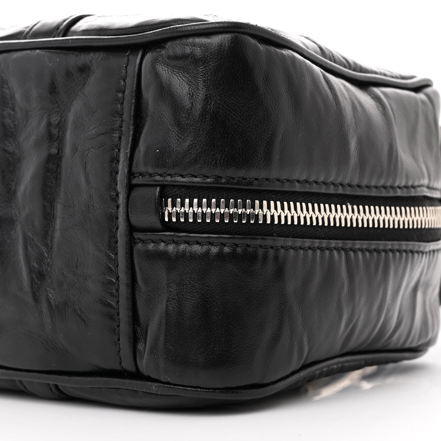 Prada Nappa Antique Small Re-Edition 2001 Two Handle Crossbody Bag Black 10 of 15