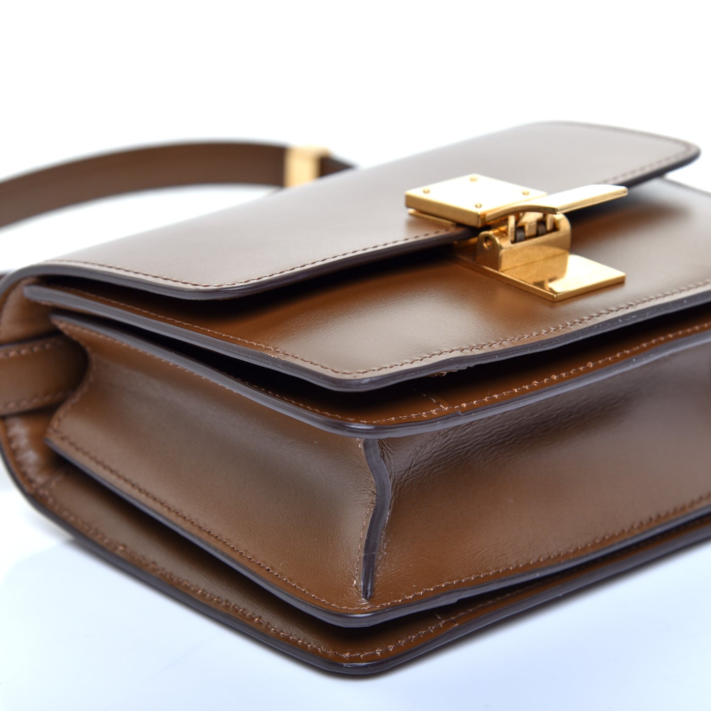 Smooth Calfskin Small Classic Box Flap Bag Camel