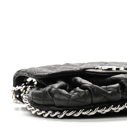 Chanel Washed Lambskin Quilted Medium Chain Around Flap Black 9 of 10