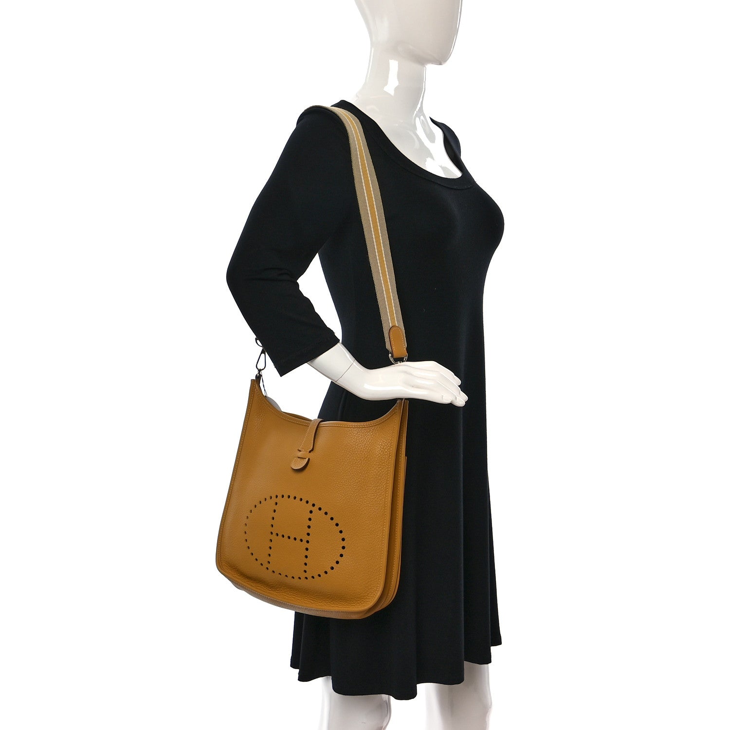 Hermes Taurillon Clemence Amazone Evelyne II PM Curry 2 of 8