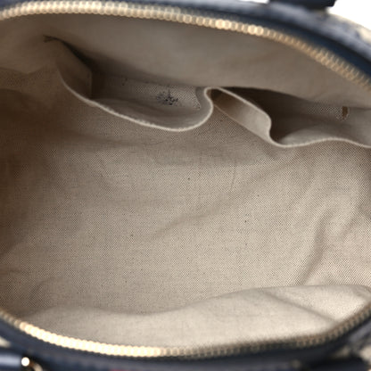 Gucci Monogram Selleria Calfskin Vintage Web Medium Boston Beige Blue 5 of 10
