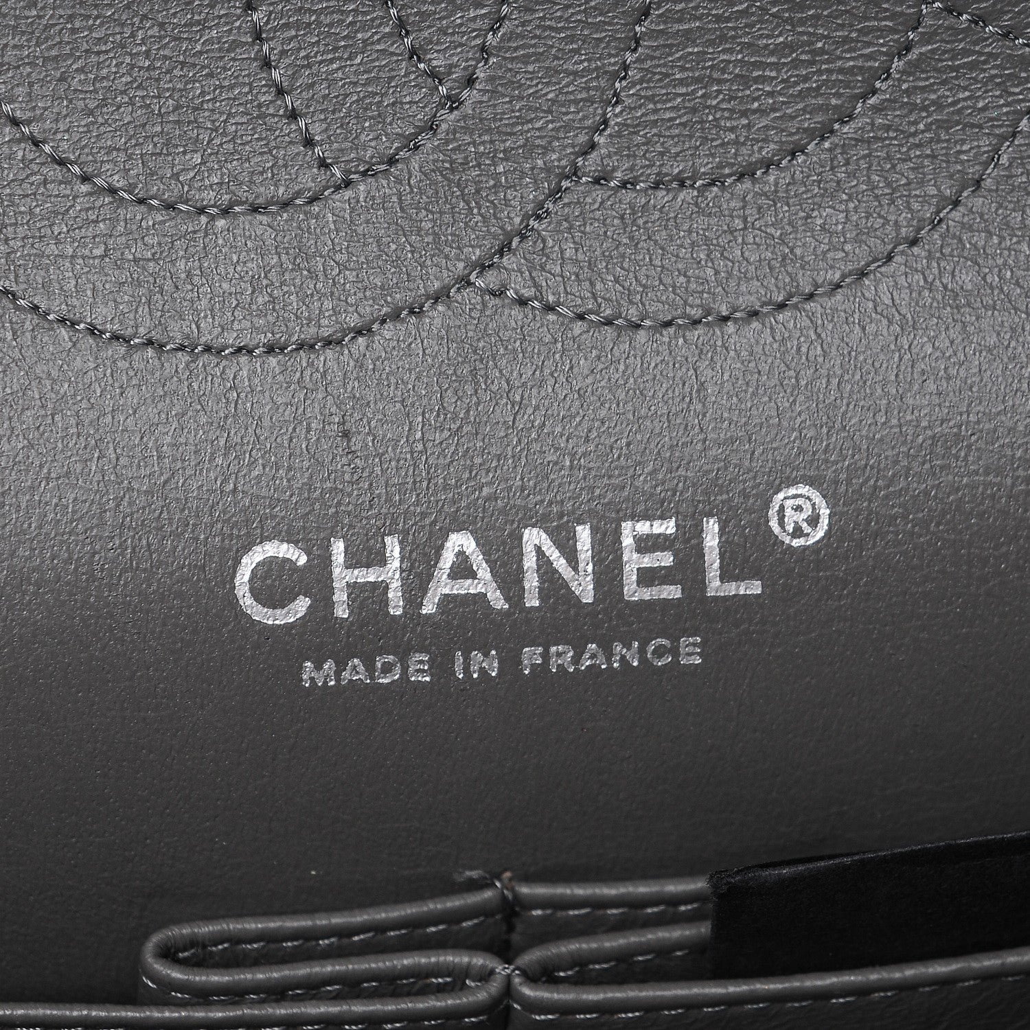 Chanel Lambskin Medium Quilted Double Flap Dark Grey 6 of 8