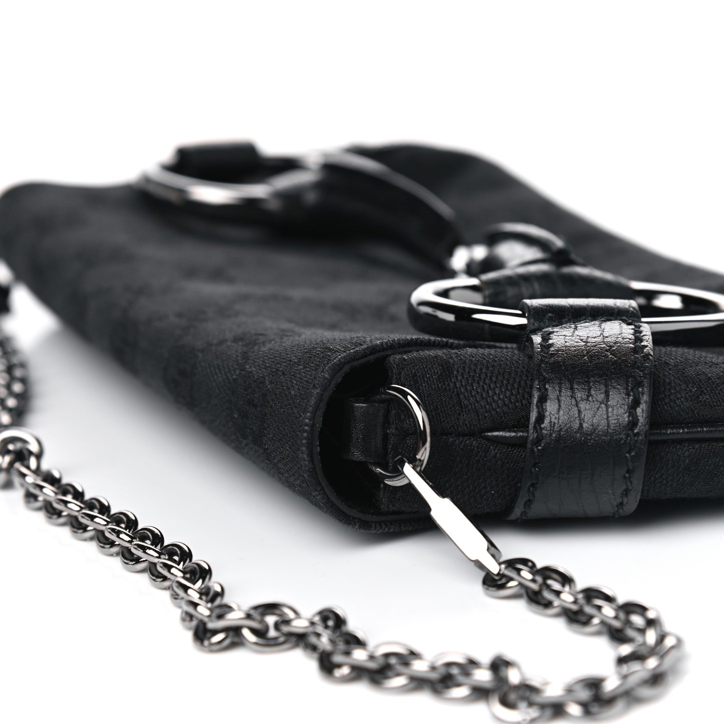 Monogram Horsebit Chain Clutch Black