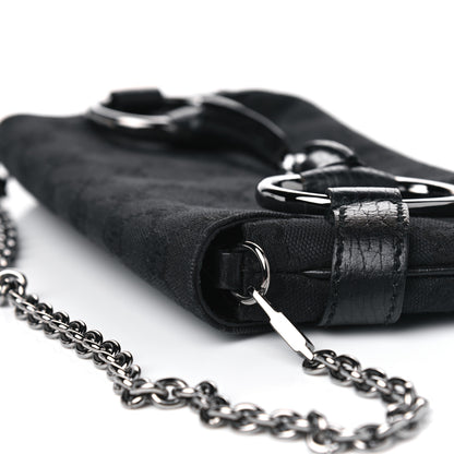 Gucci Monogram Horsebit Chain Clutch Black 8 of 11