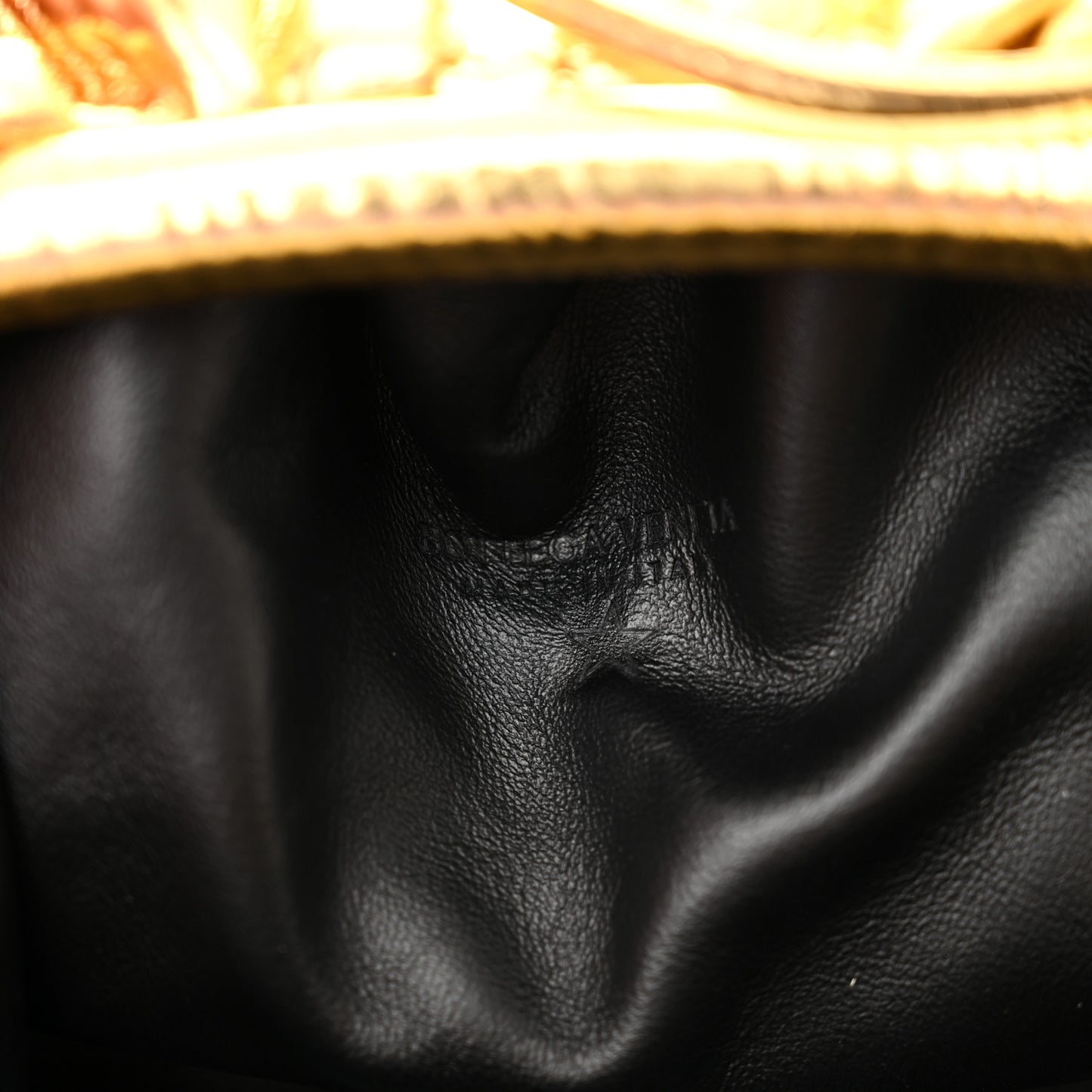 Metallic Bark Calfskin The Mini Pouch Gold