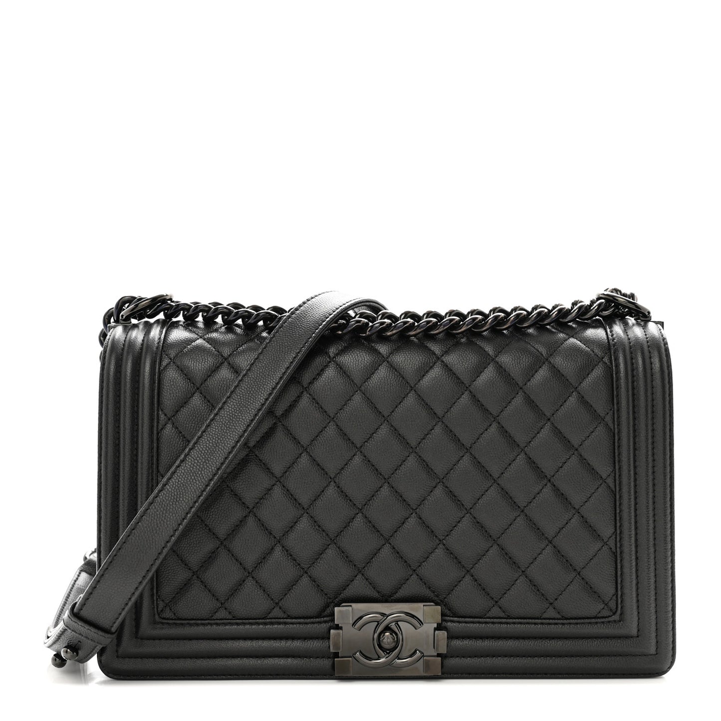 Caviar Quilted New Medium Boy Flap So Black