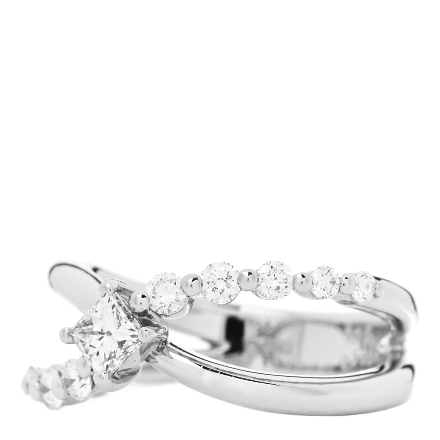 Parker & West by FASHIONPHILE Platinum Diamond .69 Crossover Ring 53 6.5 3 of 7