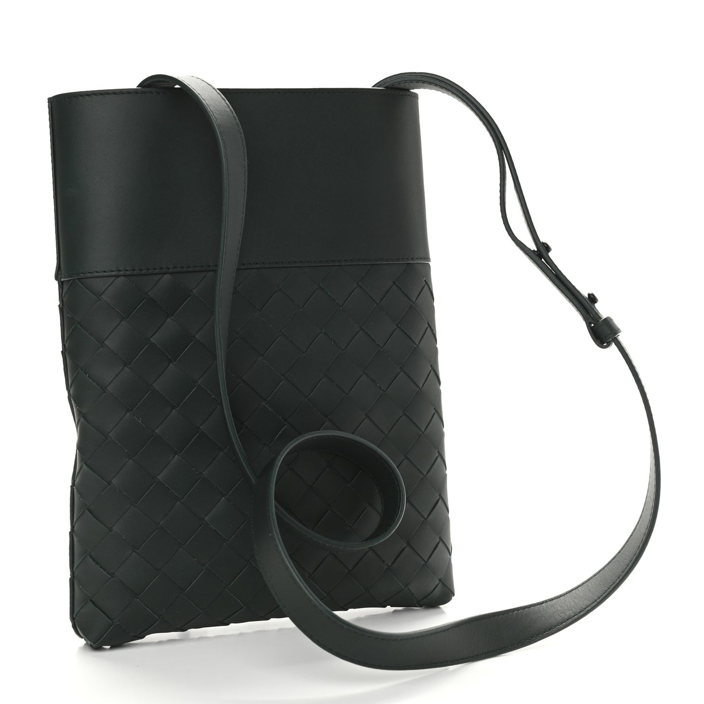 Nappa Intrecciato Messenger Bag Dark Green