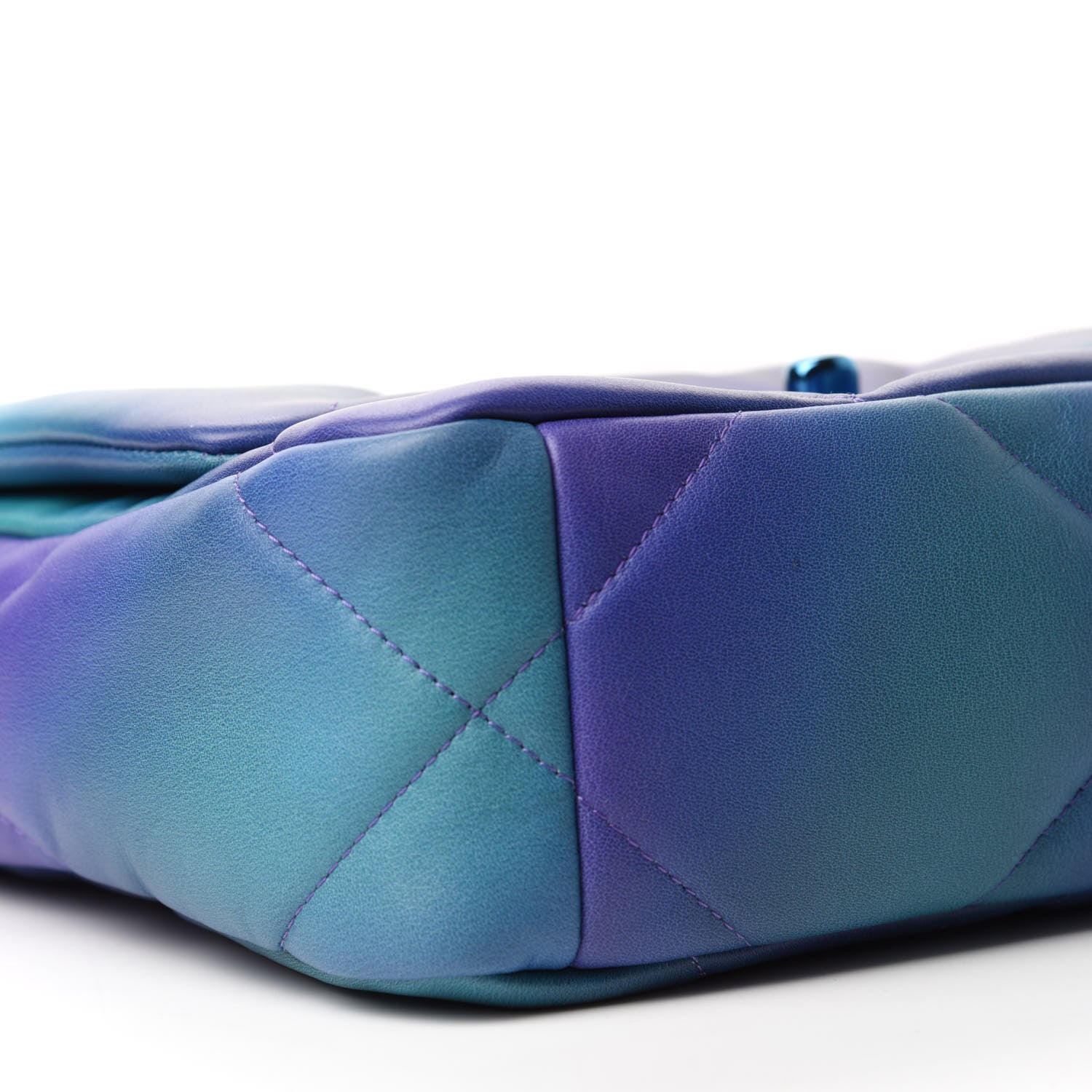 Chanel Tie Dye Calfskin Quilted Medium Chanel 19 Flap Blue Purple 6 of 11