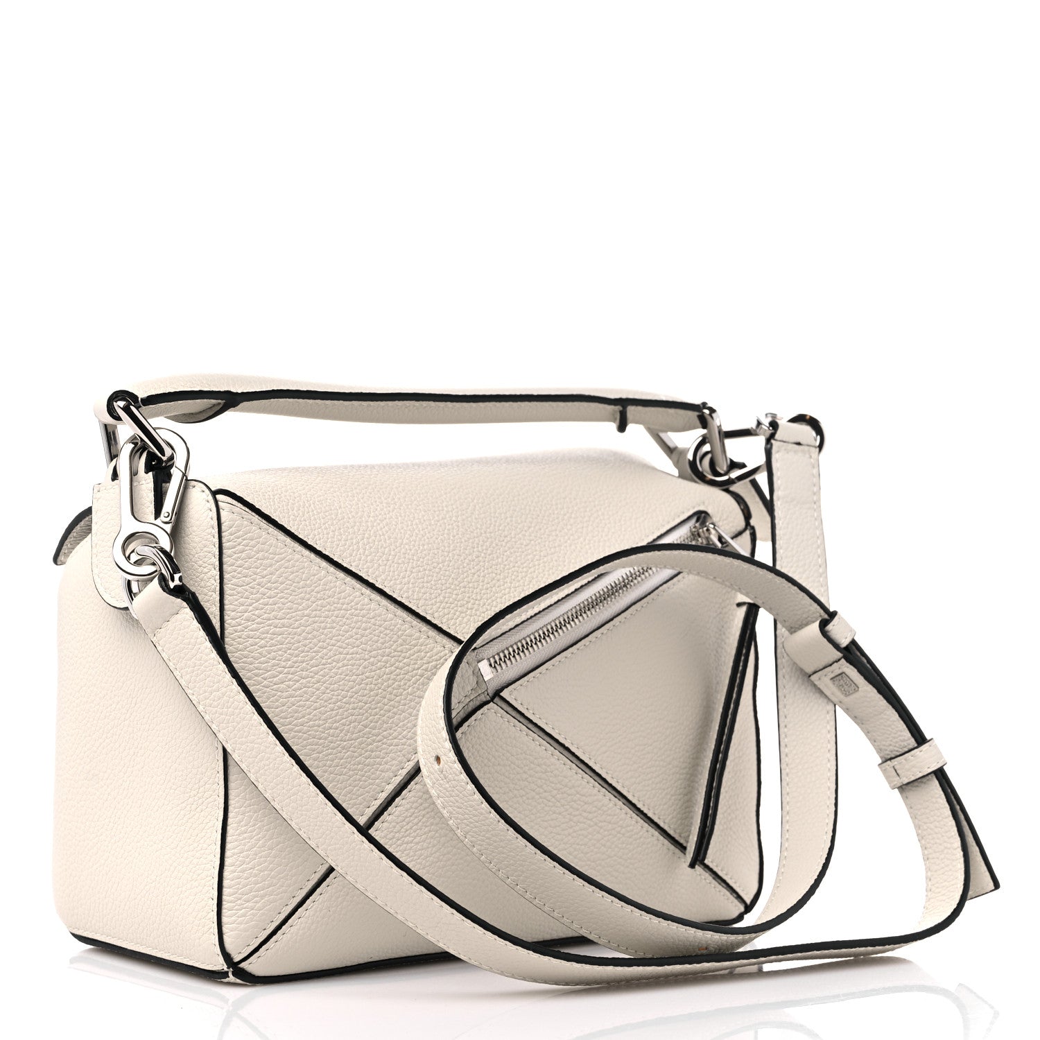 Loewe Grained Calfskin Small Puzzle Bag Soft White 2 of 9