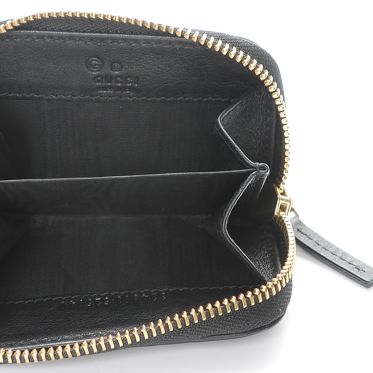 Gucci Guccissima Zip Around Coin Purse Wallet Black 5 of 8
