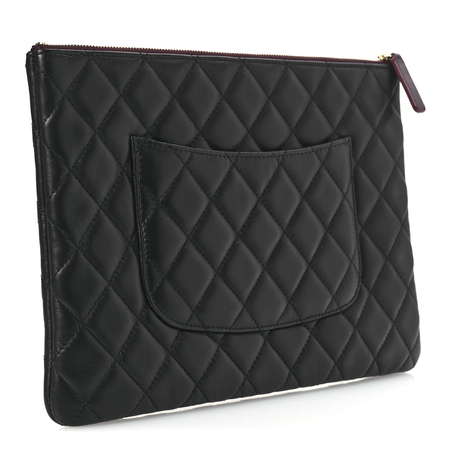 Chanel Lambskin Quilted Medium Cosmetic Case Black 3 of 9