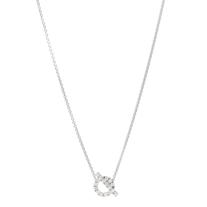 Hermes 18K White Gold Diamond Finesse Pendant Necklace 1 of 6