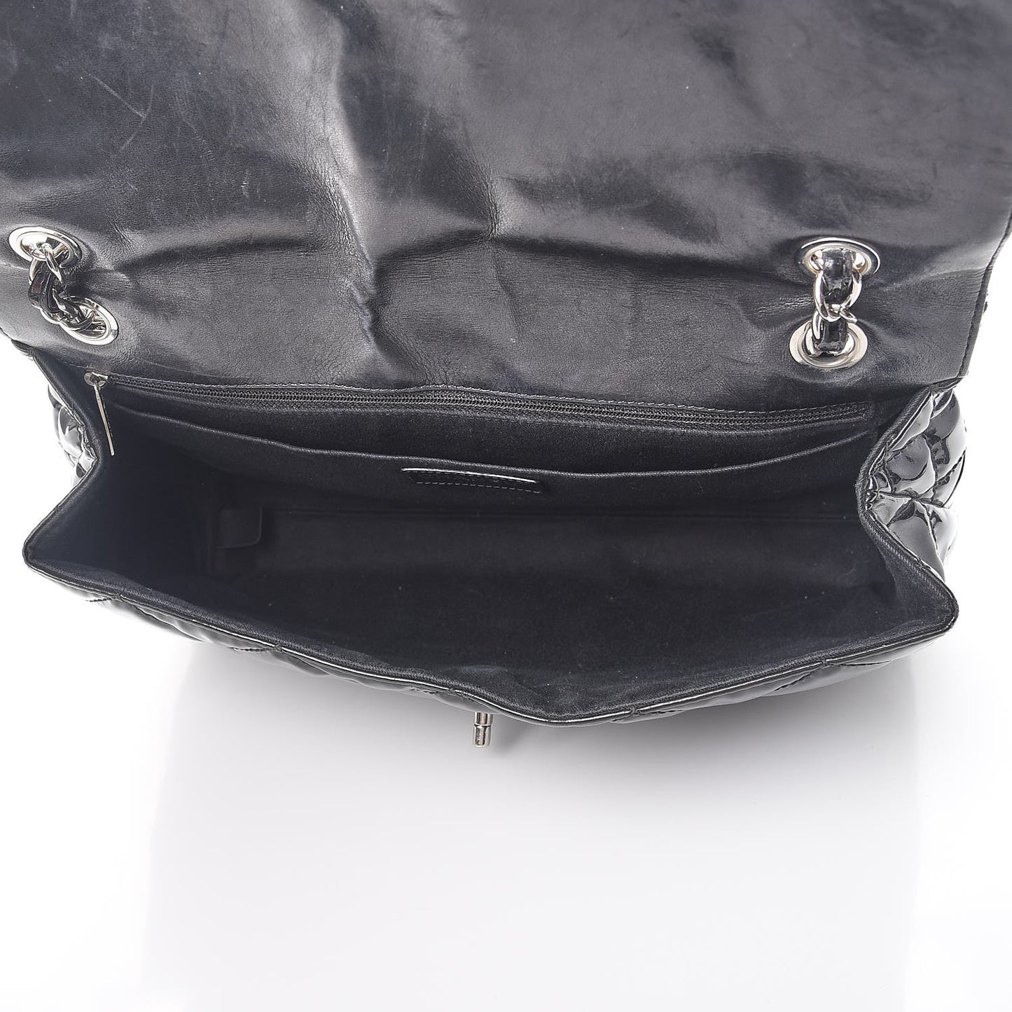 Vinyl Quilted In the Business Flap Bag Black