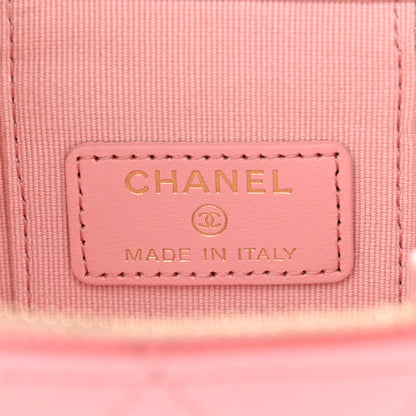 Chanel Caviar Quilted Mini Vanity Case With Chain Pink 5 of 8