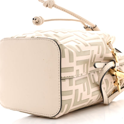 Fendi Vitello Liberty F is Fendi Bi-Color FF 1974 Embossed Mini Mon Tresor Bucket Bag Camelia Mandorlo 10 of 10
